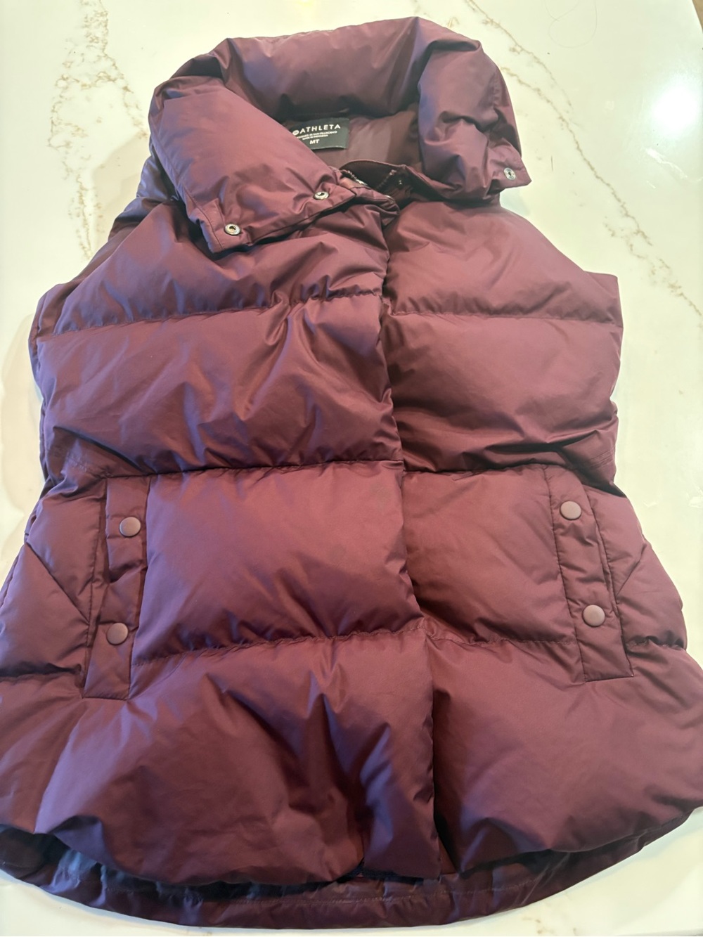 Athleta Deep Wine Quilted Puffer Vest